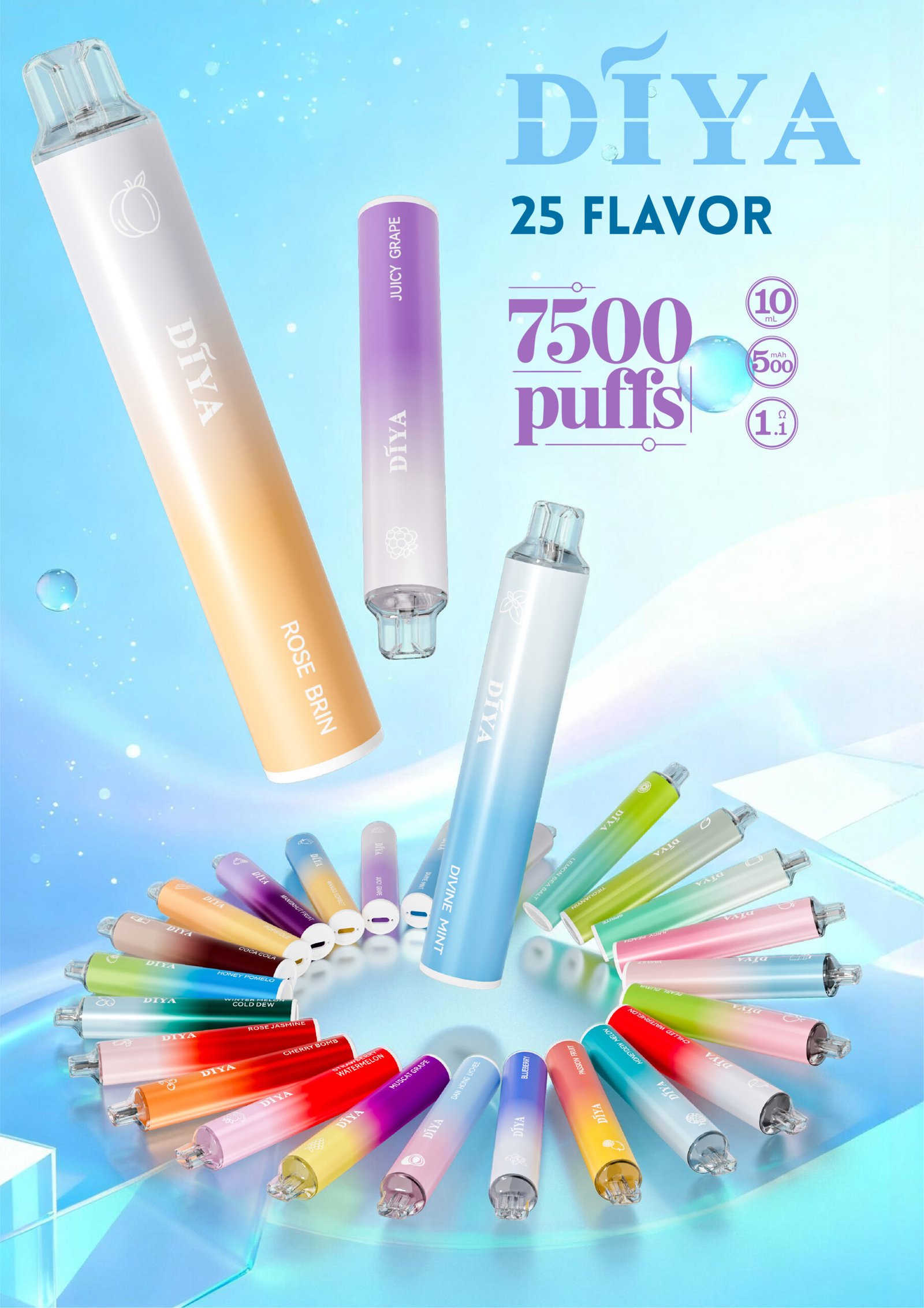 叮啞 DIYA 7500一次性主機 10ml 巨無霸規格徹底終結斷糧恐慌 搭載 500mAh 瞬能快充 讓鮮甜果韻永不停歇 台灣現貨:圖片 3